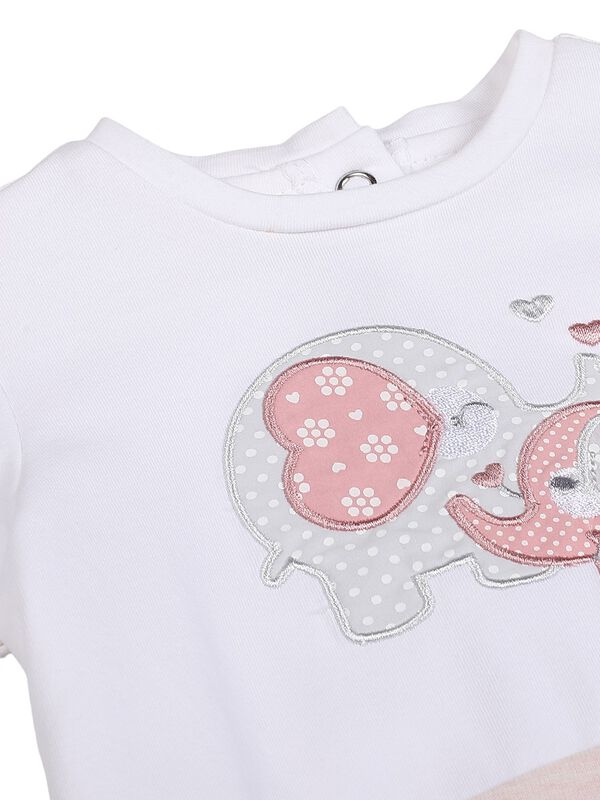 Girls Light Pink Nappy Opening Babysuit image number 2